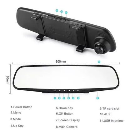 DriveGuard - Cámara Espejo Retrovisor I Máxima seguridad al conducir