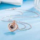 HotRose Conjunto con collar “te amo el 100 idiomas” en caja de rosa ascendente - [PROMOCIÓN DISPONIBLE SOLO HOY]