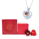HotRose Conjunto con collar “te amo el 100 idiomas” en caja de rosa ascendente - [PROMOCIÓN DISPONIBLE SOLO HOY]