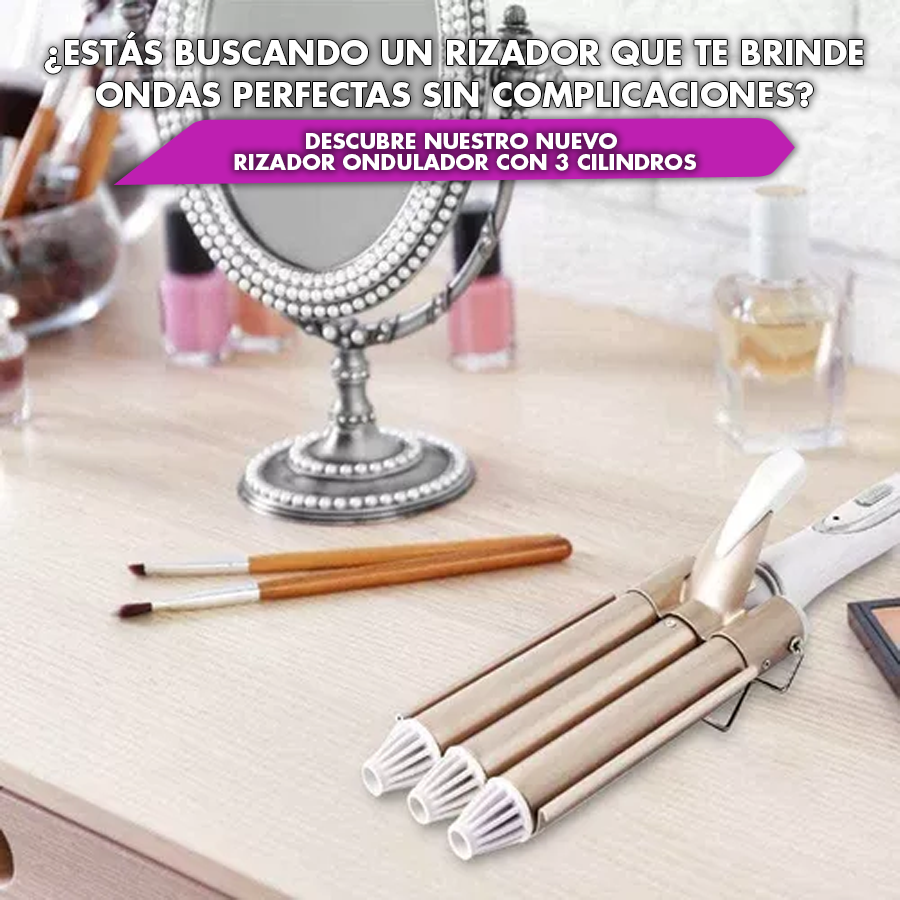 MegaStyle Rizador mágico para el cabello con 3 cilindros - [PROMOCIÓN DISPONIBLE SOLO HOY]