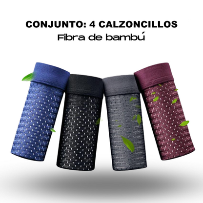 Pack de 4 Calzoncillos de Lujo Antibacterianos de Bambú